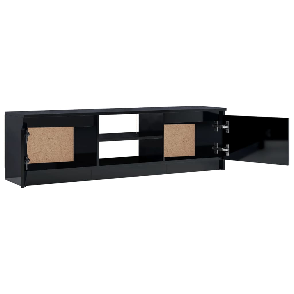 TV Cabinet High Gloss Black 120x30x35.5 cm Engineered Wood