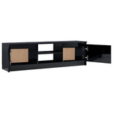 TV Cabinet High Gloss Black 120x30x35.5 cm Engineered Wood