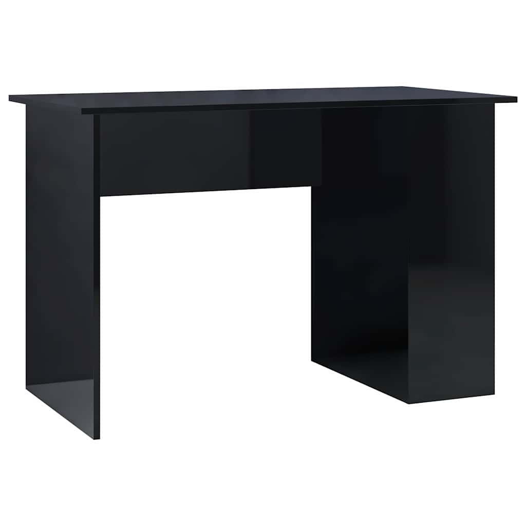 Desk High Gloss Black 110x60x73 cm Engineered Wood