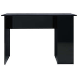 Desk High Gloss Black 110x60x73 cm Engineered Wood