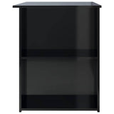 Desk High Gloss Black 110x60x73 cm Engineered Wood - 45-Degree Angle