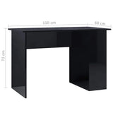 Desk High Gloss Black 110x60x73 cm Engineered Wood