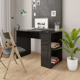 Desk High Gloss Black 110x60x73 cm Engineered Wood