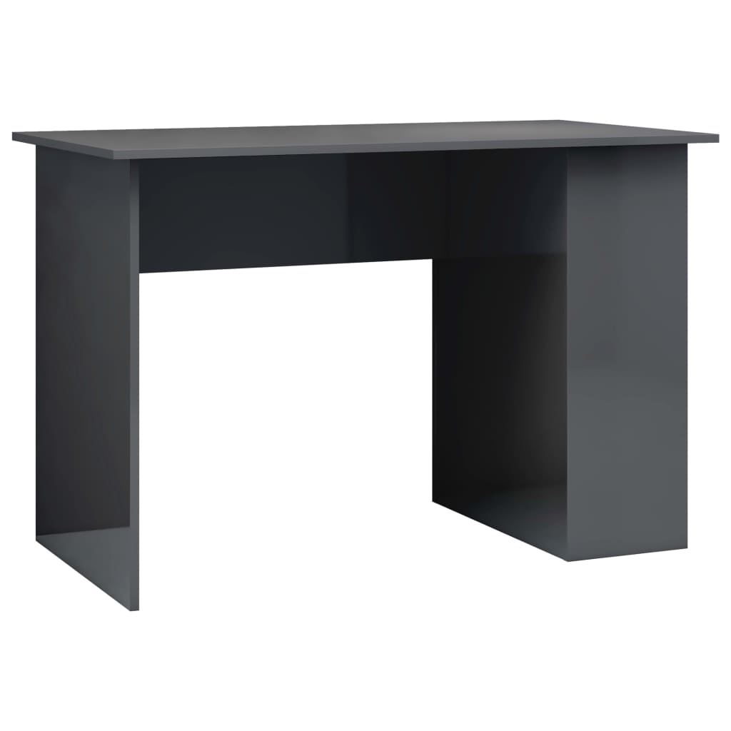 Desk High Gloss Grey 110x60x73 cm Engineered Wood