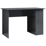 Desk High Gloss Grey 110x60x73 cm Engineered Wood - Front View