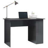Desk High Gloss Grey 110x60x73 cm Engineered Wood - Side View