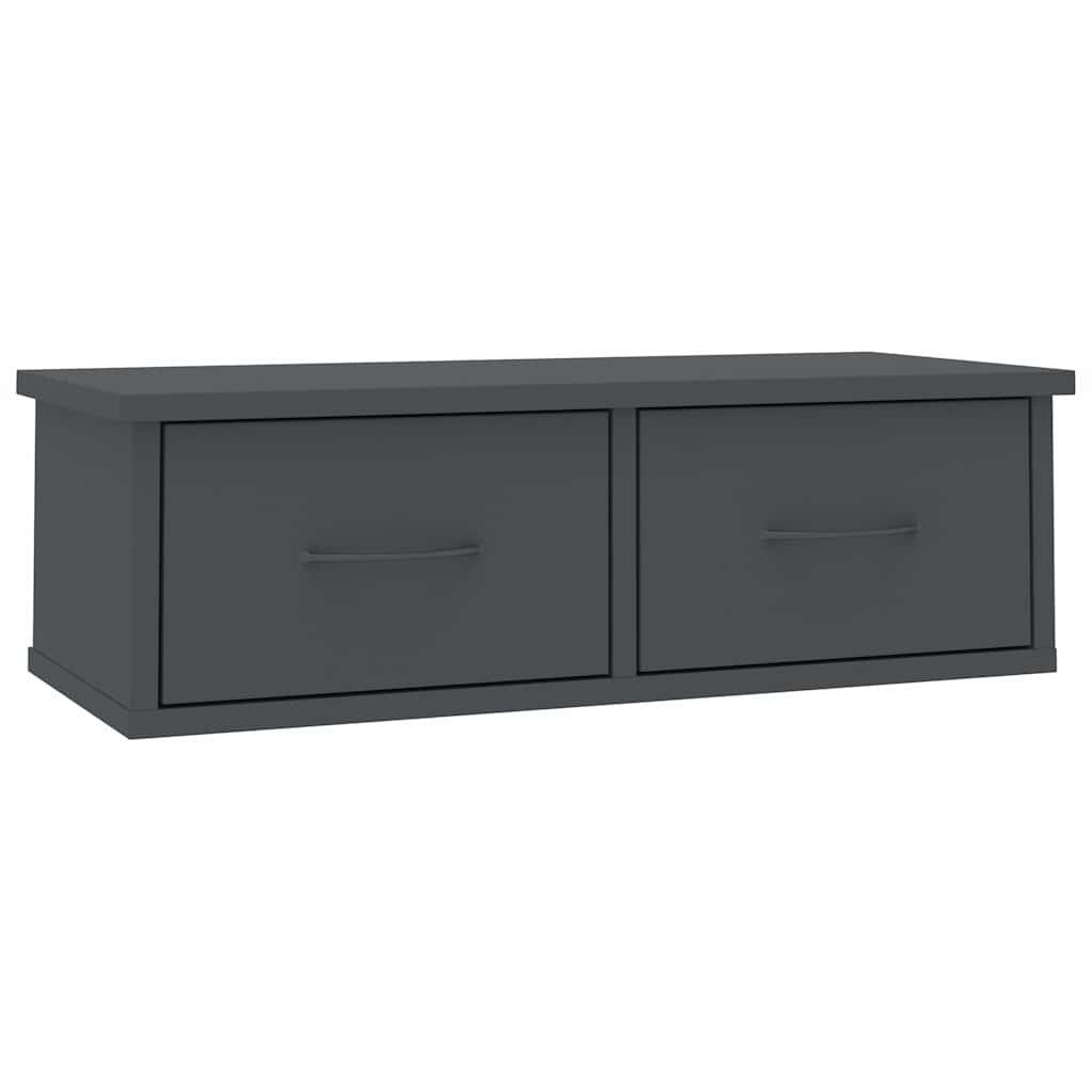 Wall-mounted Drawer Shelf Grey 60x26x18.5 cm Engineered Wood