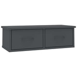 Wall-mounted Drawer Shelf Grey 60x26x18.5 cm Engineered Wood - Front View