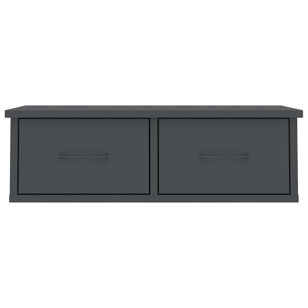 Wall-mounted Drawer Shelf Grey 60x26x18.5 cm Engineered Wood