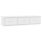 Wall-mounted Drawer Shelf White 88x26x18.5 cm Engineered Wood