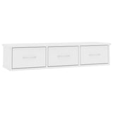 Wall-mounted Drawer Shelf White 88x26x18.5 cm Engineered Wood - Front View
