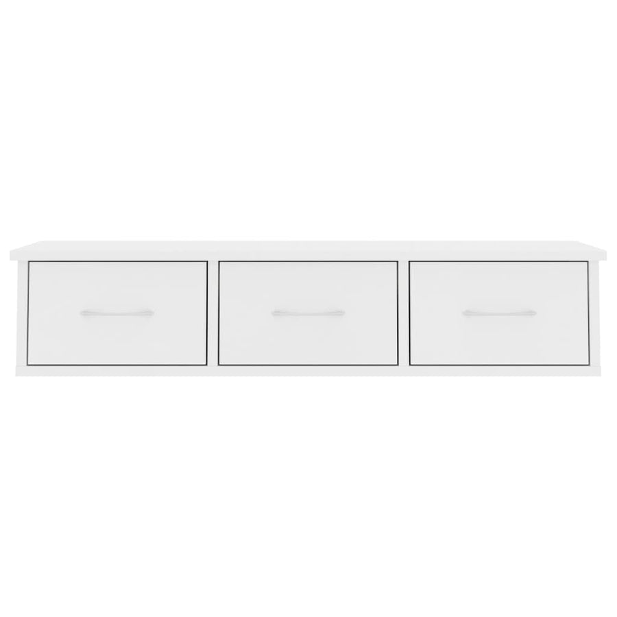 Wall-mounted Drawer Shelf White 88x26x18.5 cm Engineered Wood