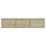 Wall-mounted Drawer Shelf Sonoma Oak 88x26x18.5 cm Engineered Wood - Top-Down View