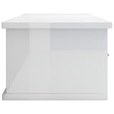 Wall-mounted Drawer Shelf High Gloss White 88x26x18.5 cm Engineered Wood - 45-Degree Angle