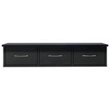 Wall-mounted Drawer Shelf High Gloss Black 88x26x18.5 cm Engineered Wood