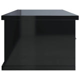 Wall-mounted Drawer Shelf High Gloss Black 88x26x18.5 cm Engineered Wood