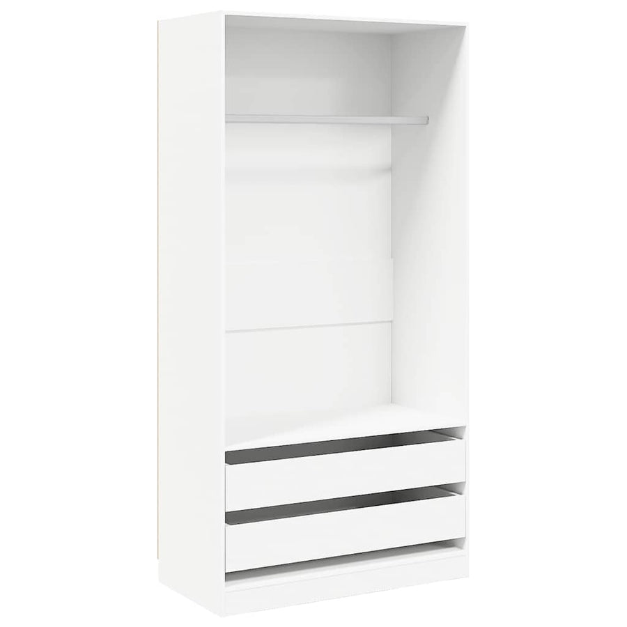 Wardrobe White 100x50x200 cm Engineered Wood
