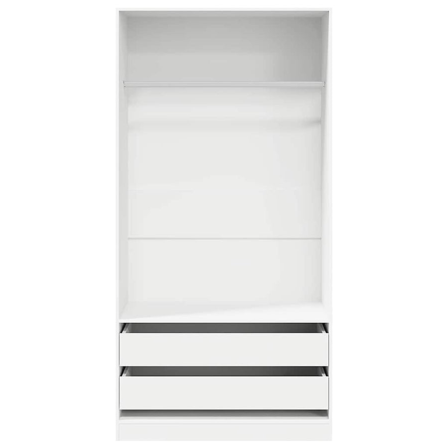 Wardrobe White 100x50x200 cm Engineered Wood
