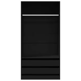 Wardrobe Black 100x50x200 cm Engineered Wood - Top-Down View