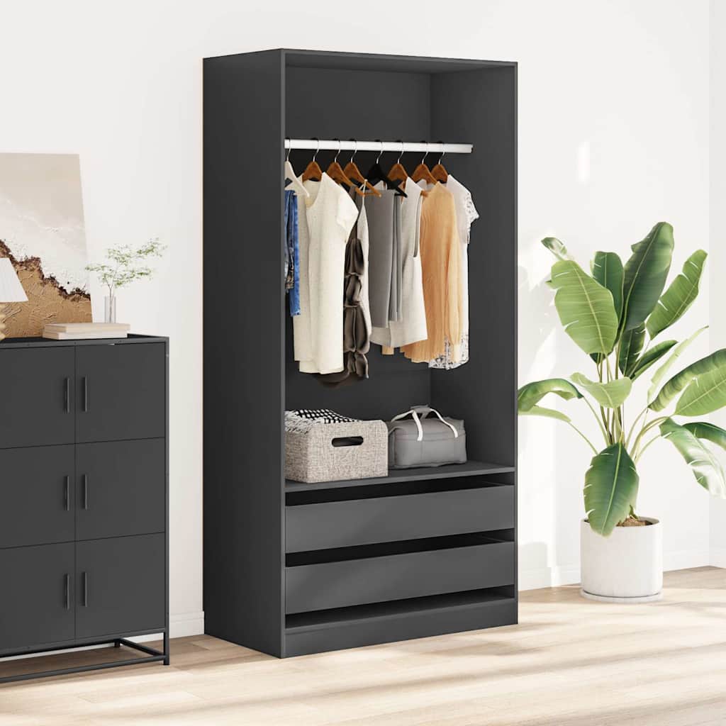 Wardrobe Grey 100x50x200 cm Engineered Wood