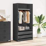 Wardrobe Grey 100x50x200 cm Engineered Wood