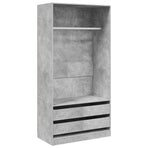 Wardrobe Concrete Grey 100x50x200 cm Engineered Wood