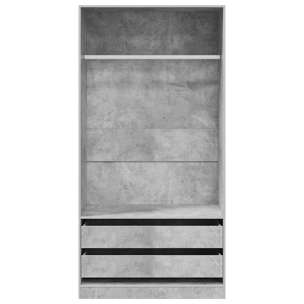 Wardrobe Concrete Grey 100x50x200 cm Engineered Wood