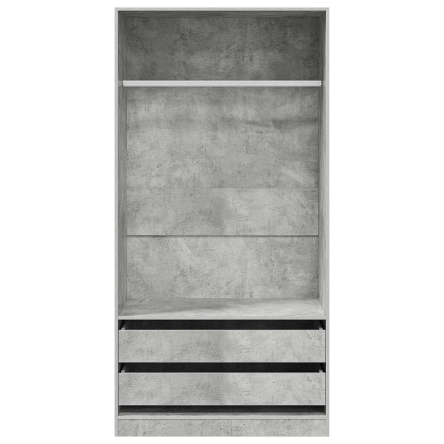 Wardrobe Concrete Grey 100x50x200 cm Engineered Wood
