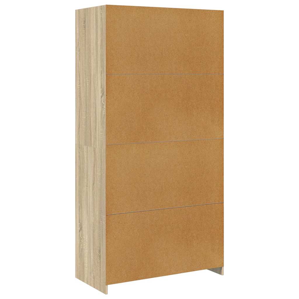 Wardrobe White and Sonoma Oak 100x50x200 cm Engineered Wood