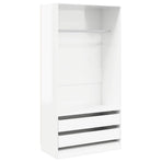 Wardrobe High Gloss White 100x50x200 cm Engineered Wood