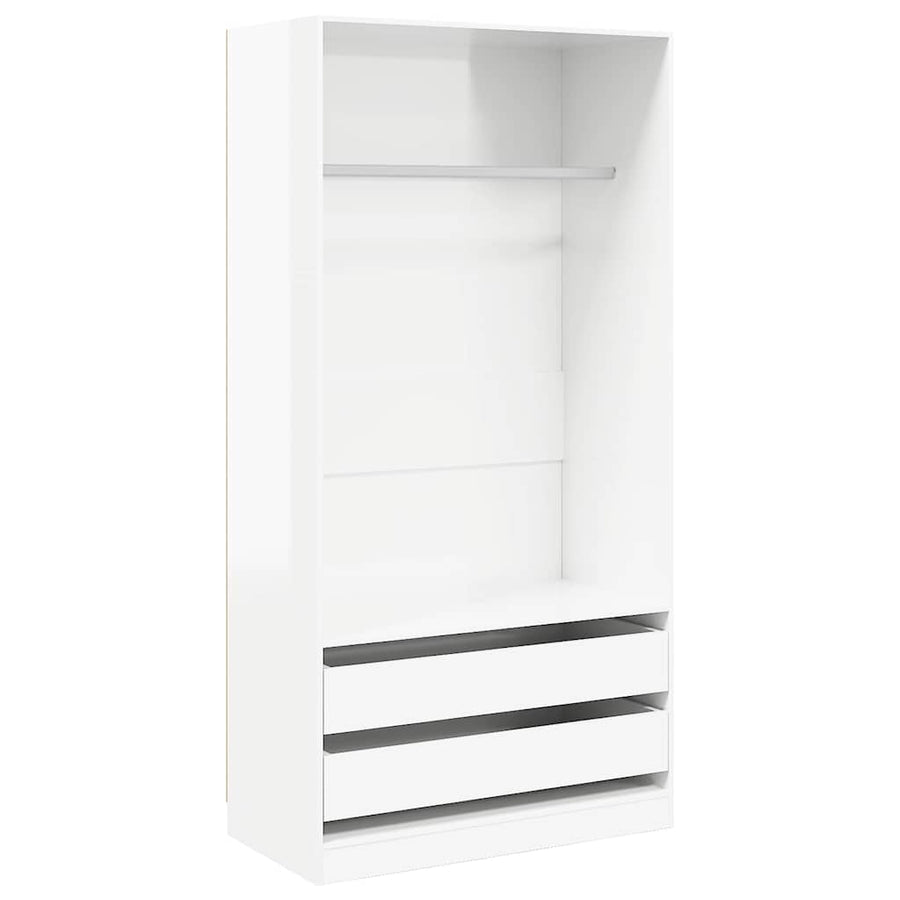 Wardrobe High Gloss White 100x50x200 cm Engineered Wood