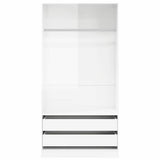 Wardrobe High Gloss White 100x50x200 cm Engineered Wood - Top-Down View