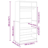 Wardrobe High Gloss White 100x50x200 cm Engineered Wood - Extra Image