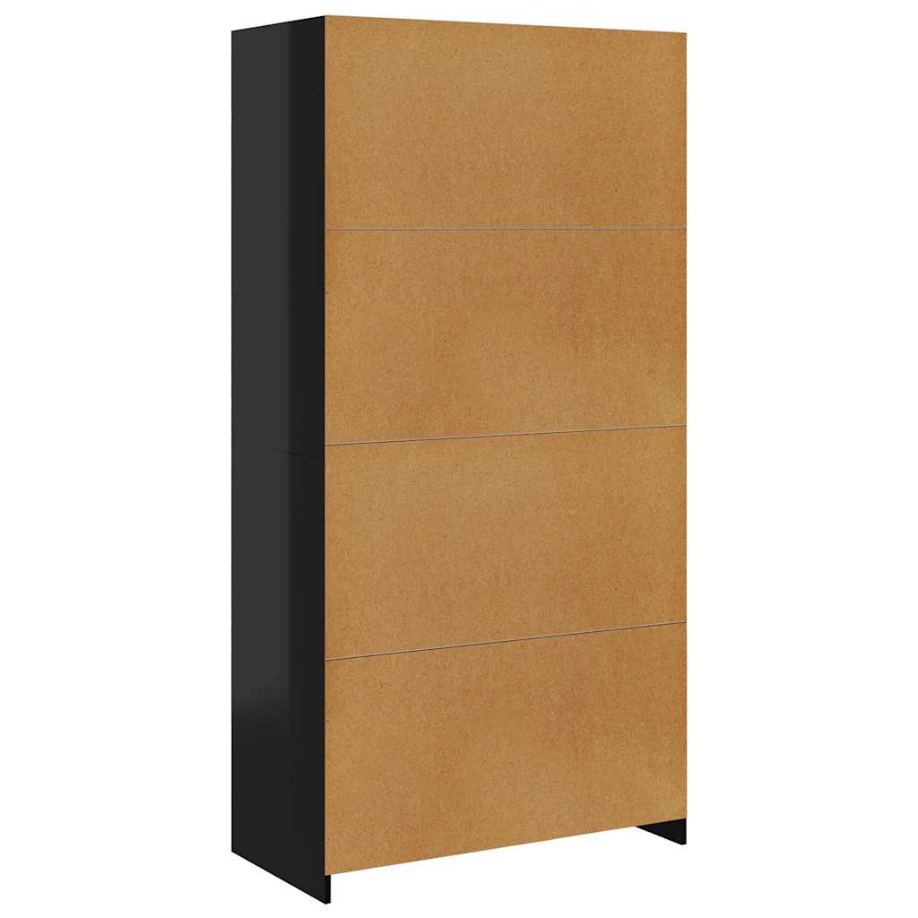 Wardrobe High Gloss Black 100x50x200 cm Engineered Wood