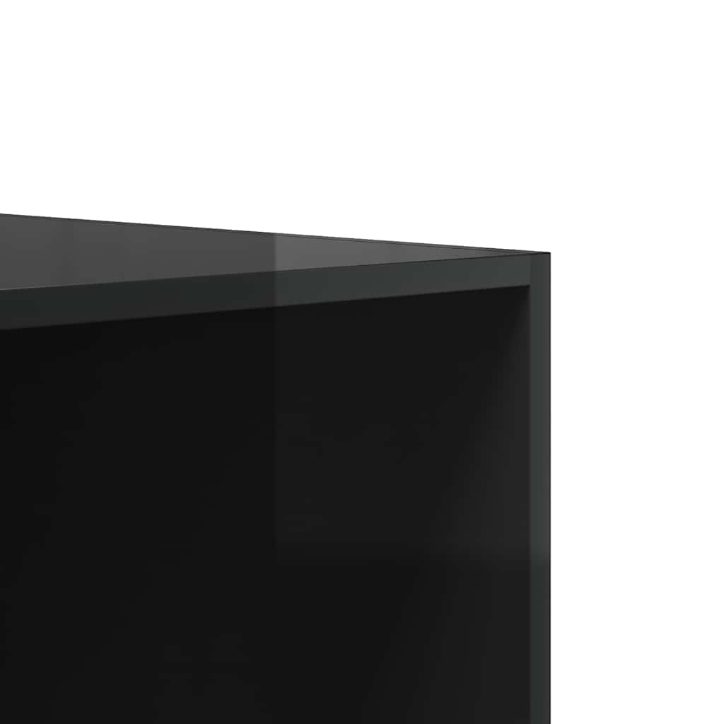 Wardrobe High Gloss Black 100x50x200 cm Engineered Wood