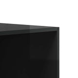 Wardrobe High Gloss Black 100x50x200 cm Engineered Wood - Close-Up Angle