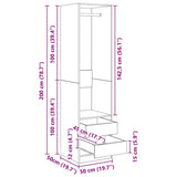 Wardrobe with Drawers High Gloss White 50x50x200 cm Engineered Wood - Extra Image