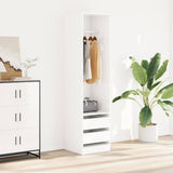 Wardrobe with Drawers High Gloss White 50x50x200 cm Engineered Wood