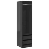 Wardrobe with Drawers High Gloss Grey 50x50x200 cm Engineered Wood