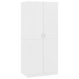 Wardrobe White 80x52x180 cm Engineered Wood - Front View