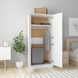 Wardrobe White 80x52x180 cm Engineered Wood - Side View