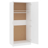 Wardrobe White 80x52x180 cm Engineered Wood - 45-Degree Angle