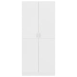 Wardrobe White 80x52x180 cm Engineered Wood - Rear View