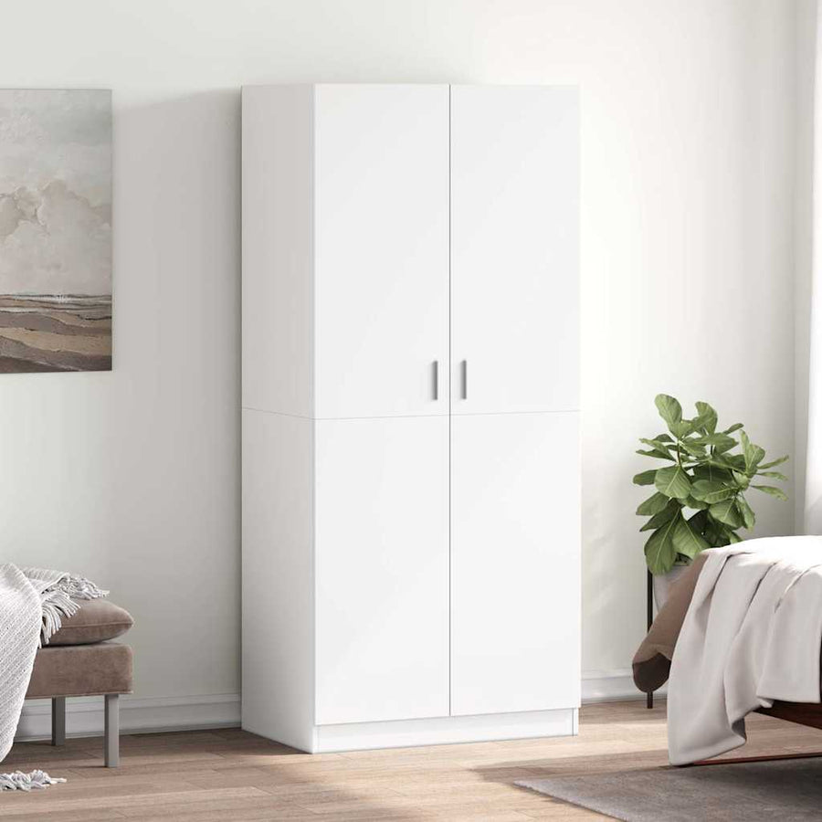 Wardrobe White 80x52x180 cm Engineered Wood