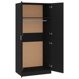 Wardrobe Black 80x52x180 cm Engineered Wood - 45-Degree Angle