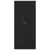 Wardrobe Black 80x52x180 cm Engineered Wood - Rear View