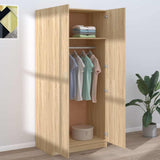 Wardrobe Sonoma Oak 80x52x180 cm Engineered Wood - Side View