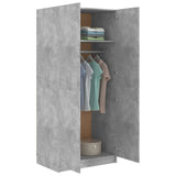 Wardrobe Concrete Grey 80x52x180 cm Engineered Wood - Top-Down View