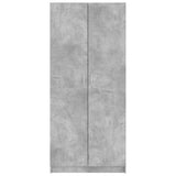 Wardrobe Concrete Grey 80x52x180 cm Engineered Wood - 45-Degree Angle