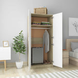 Wardrobe White and Sonoma Oak 80x52x180 cm Engineered Wood - Side View